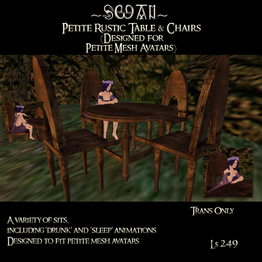 ~SWAN~ *Petite* Rustic Table & Chairs