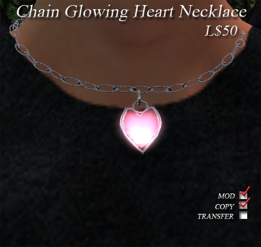 Chain Glowing Heart Necklace (v2)