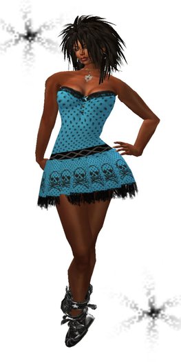 FULL PERM SEXY SUMMER SKULL DRESS, BOOTS & ACCESSORIES - 10L