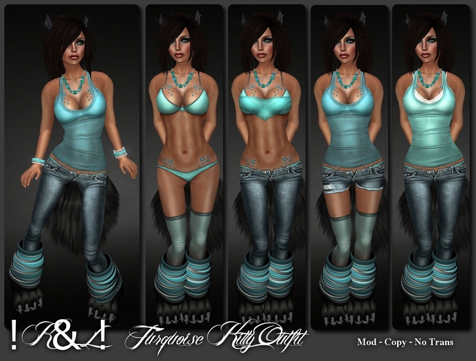 !!NEW!! !K&L! Turquoise Kitty Neko Outfit
