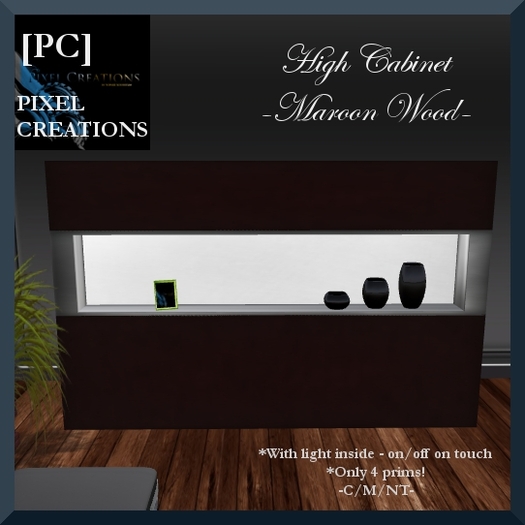 [PC] HIGH CABINET "MAROON WOOD" (Boxed)