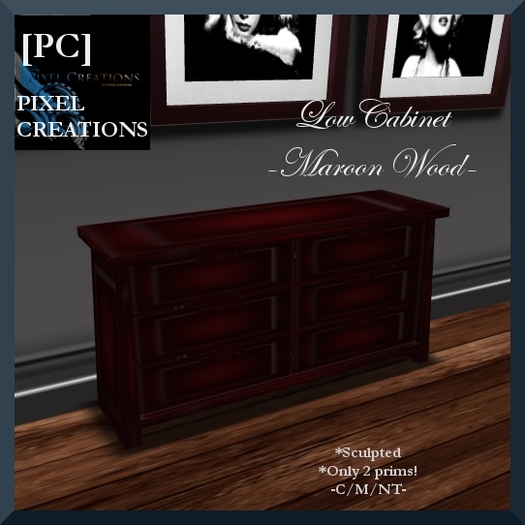 [PC] LOW CABINET "MAROON WOOD" (Boxed)