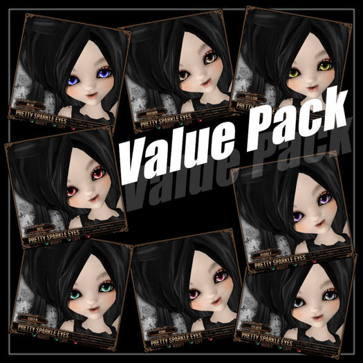 =^.^= Curious Kitties Unreal Fuzz - Pretty Sparkle Eyes - Value Pack