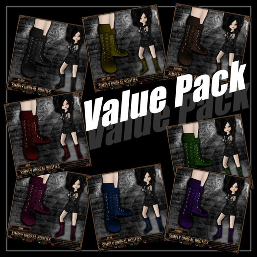Mesh * =^.^= Curious Kitties Unreal Fuzz - Simply Unreal Booties - Value Pack