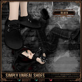 Mesh * =^.^= Curious Kitties Unreal Fuzz - Simply Unreal Shoes - Black