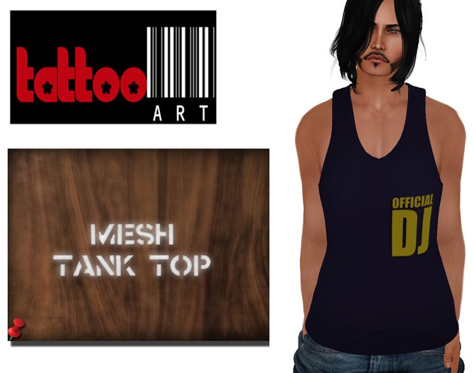 TattooArt Rigged Mesh Tank Top Men DJ