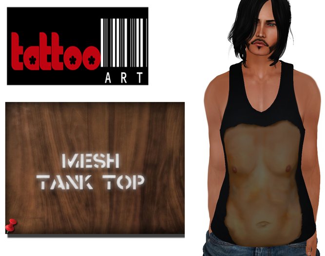 TattooArt Rigged Mesh Tank Top Men Nude