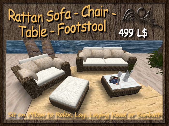 [Summer Feeling] - Rattan Weaver Sofa - Chair - Table - Footstool - Living Room Furniutre