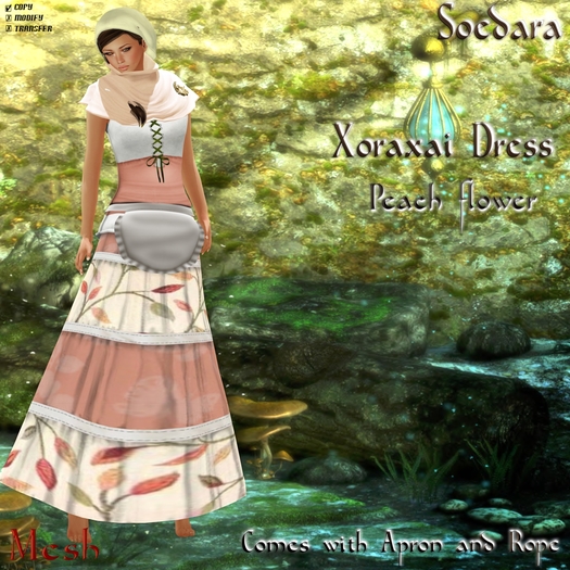 ~Soedara~ Xoraxai FW Dress Peach flower