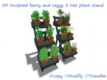 sculpted veggie and berry 3 tier plant stand