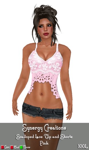 Synergy ~ Scalloped Lace Set Pink