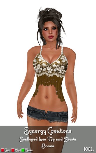 Synergy ~ Scalloped Lace Set Brown