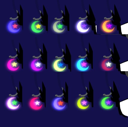 Color Changing Moon and Star Pony Earrings(Box)