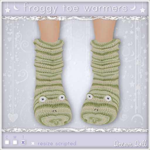 {Dream Doll} Froggy Toe Warmers