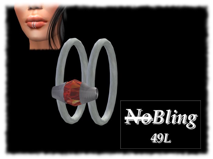 !NB!_NoBling: Double Lip Ring Silver Lava Boxed, Lip Piercing