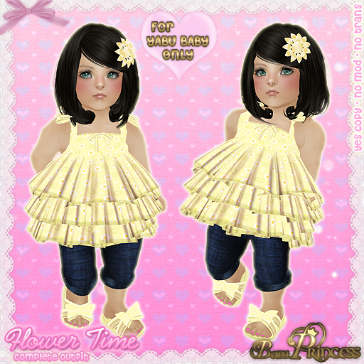 :*BABY*: Flower Time { Yabusaka Baby Outfit } Yellow :*PRINCESS*: 