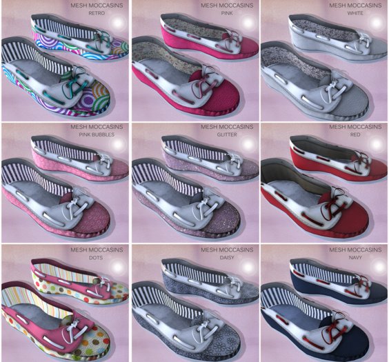 **SHINE** Mesh Moccasins/Full Pack 