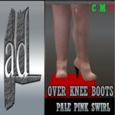 Over Knee Boots Pale Pink Swirl