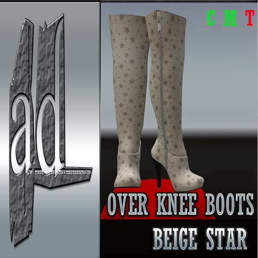 Over Knee Boots Beige Star