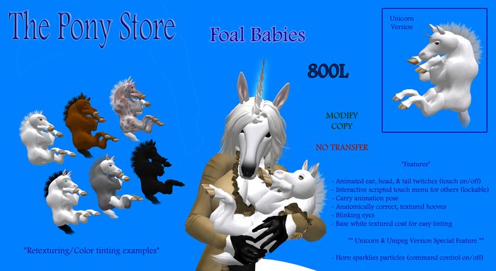 The Pony Store - Foal Baby - Unicorn BOXED