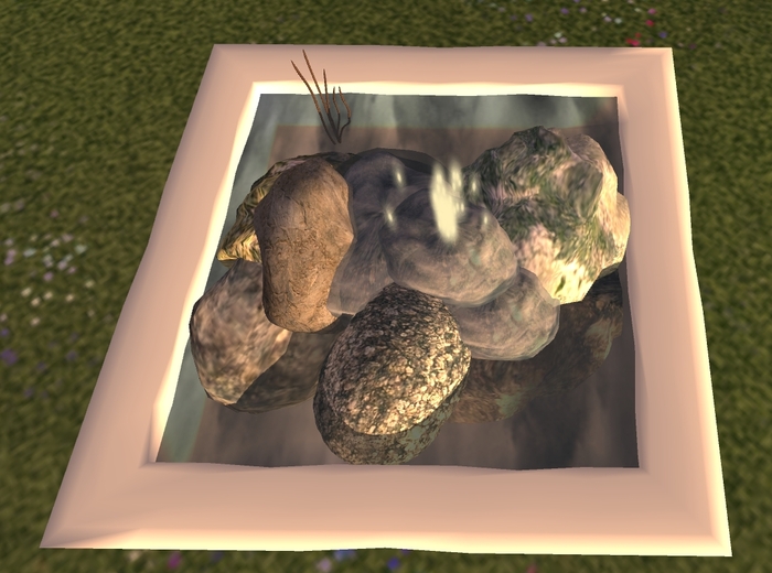 Fountain in a squared white base