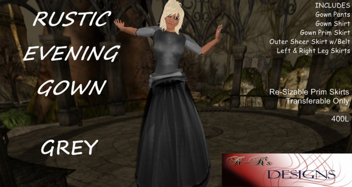 Rustic Evening Gown Grey