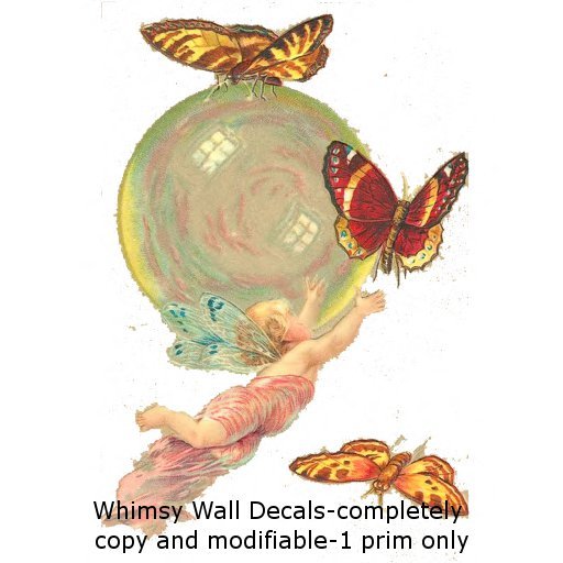 WHIMSY Fairy and Butterflies Wall Decal