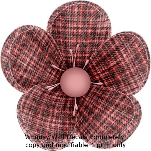 WHIMSY Plaid Pink Daisy Wall Decal