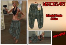 Heroes Art.-Oriental Pants- Green Flowers Vintage Woman Mesh Pants Box