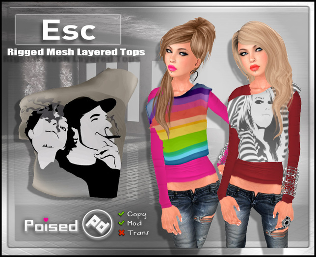 ::Poised:: Esc - Mesh off shoulder top - Smoke 