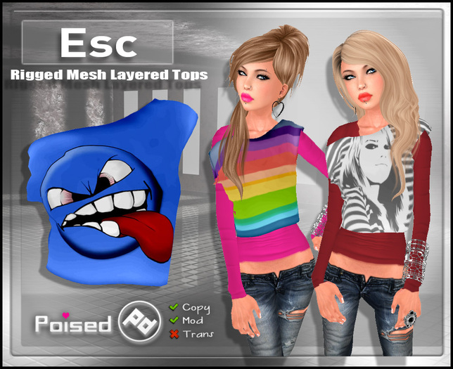 ::Poised:: Esc - Mesh off shoulder top - Evil 