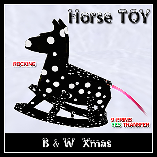 Horse TOY model - B & W  xmas- box