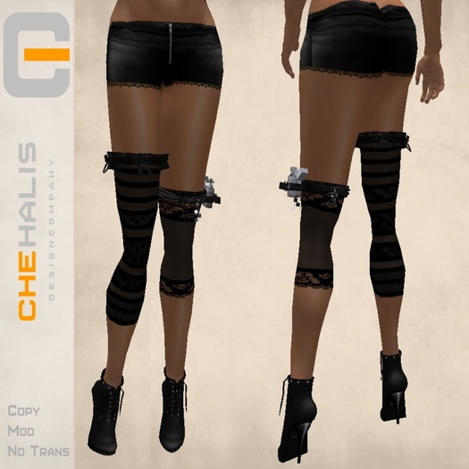 Leggings with Garter right Legstraps left