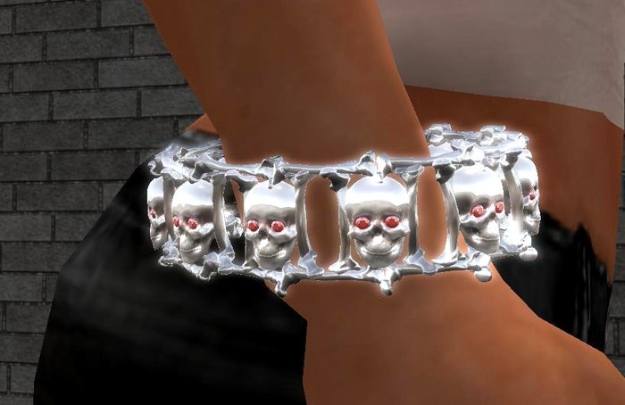 Large Skull and Bones Bracelet -  Unisex