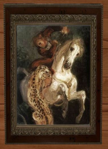 Jaguar Attacking a Horseman