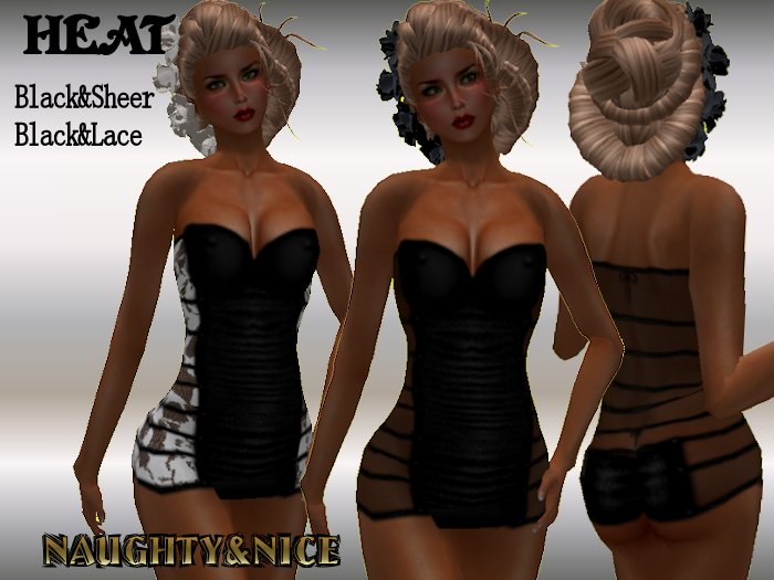 (N&N)HEAT 2 Blk MINI DRESSES