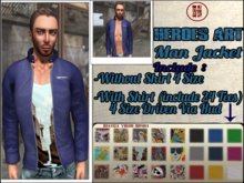 Heroes Art Jacket Blue Leather with Shirt  Male Limited EDITION !