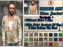 Heroes Art Jacket Flower Fabric with Shirt  Male Limited Edition