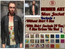 Heroes Art Jacket Black Leather  with Shirt  Male Limited Edition