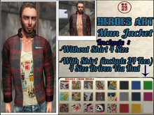 Heroes Art Jacket Plaid Dark Red with Shirt  Male Limited EDITION !