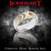 Dare Designs: Lionheart Men's ring - platinum-citrine