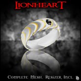 Dare Designs: Lionheart Men's ring - platinum-onyx