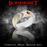 Dare Designs: Lionheart Men's ring - platinum-ruby
