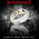 Dare Designs: Lionheart Men's ring - platinum-sapphire