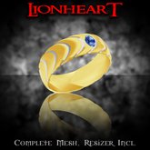 Dare Designs: Lionheart Men's ring - gold-sapphire