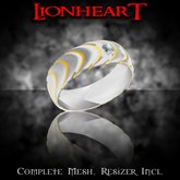 Dare Designs: Lionheart Men's ring - platinum-diamond