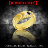 Dare Designs: Lionheart Men's ring - gold-onyx