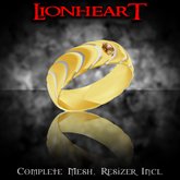 Dare Designs: Lionheart Men's ring - gold-citrine