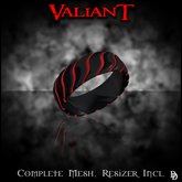 Dare Designs: Valiant Men's ring - black titanium/red titanium