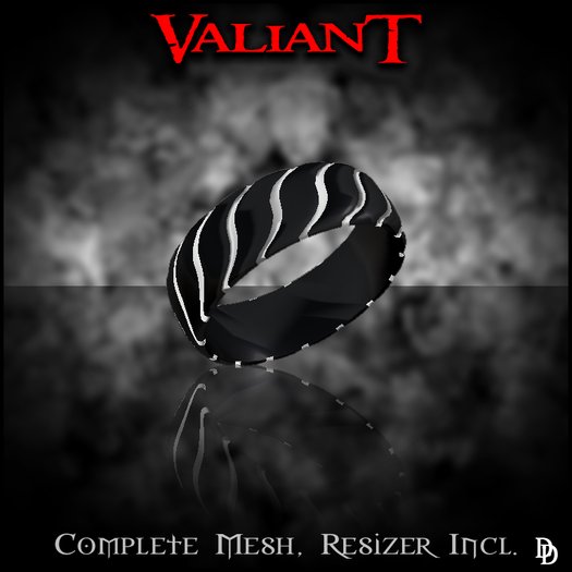 Dare Designs: Valiant Men's ring - black titanium/silver